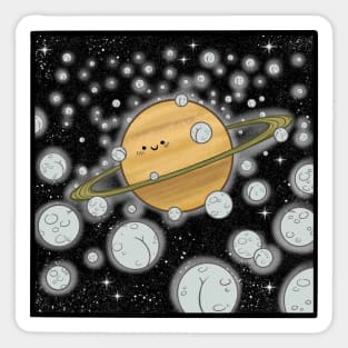 Saturn's moons Sticker